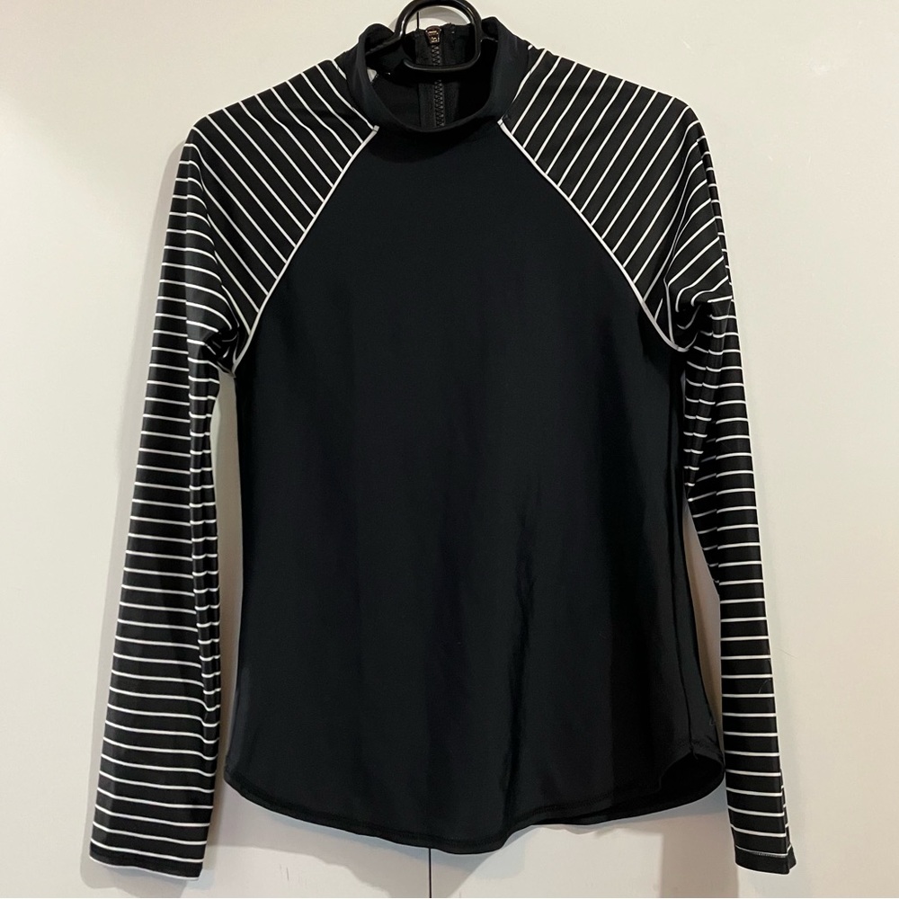 All in Motion Black and White Long Sleeve Rash Guard